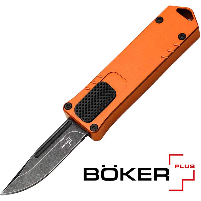 Boker Plus USB OTF 2.0 Black D2 Steel Slide Lock Aluminum Handle - View 2