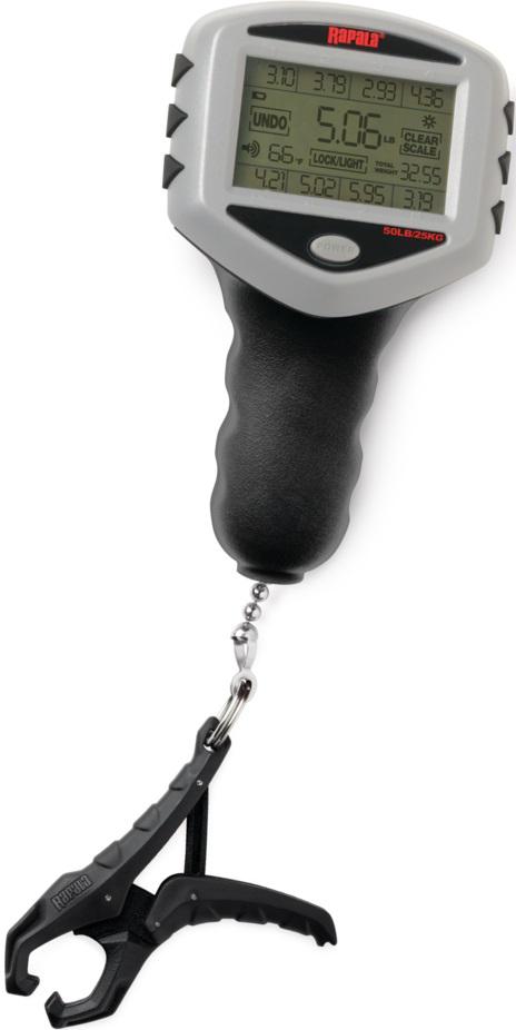 Rapala 50lb Touch Screen Scale 1.5" Large Digital Weigh Clamp Stainless Steel Hook 3 Weight Display Options - View 2