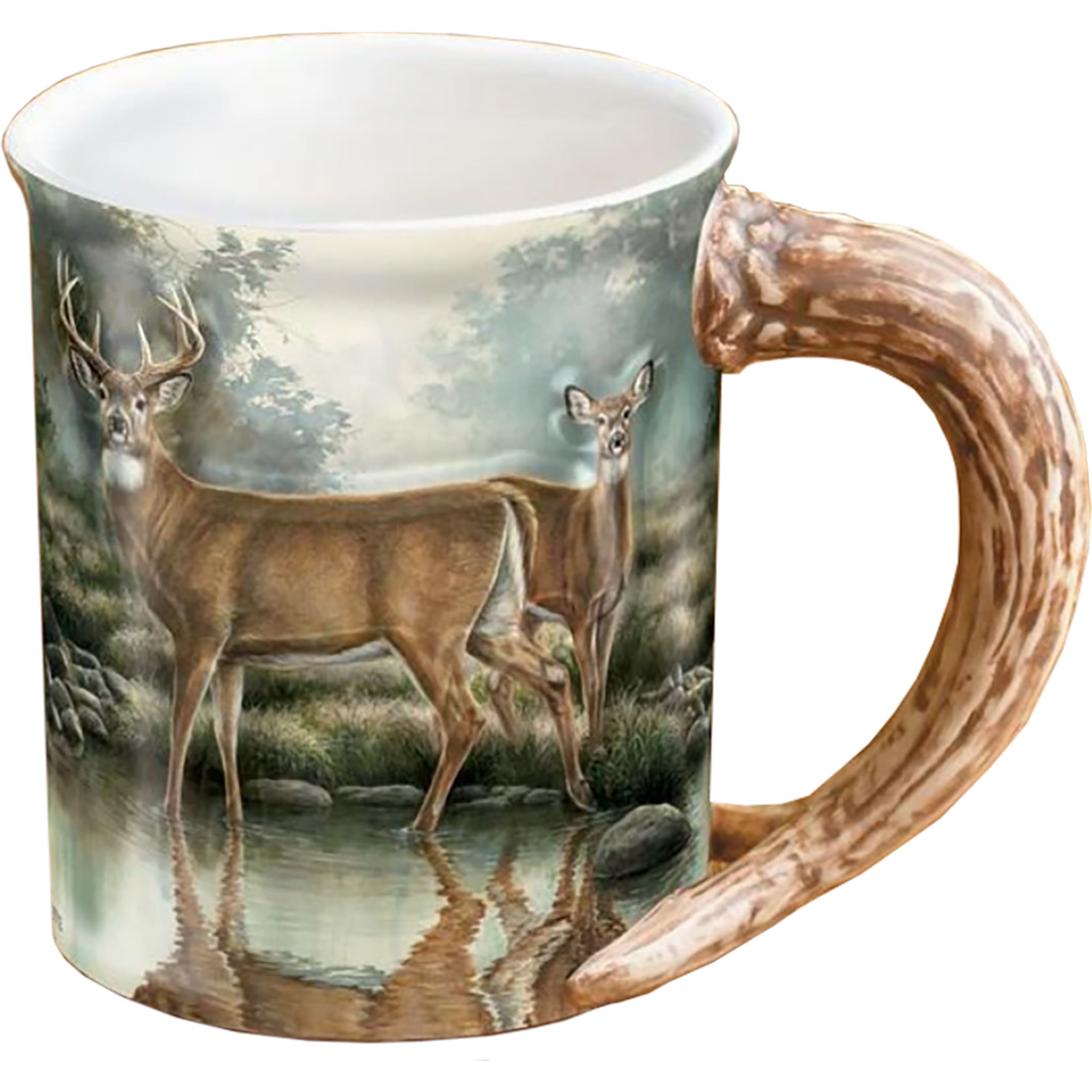 Wild Wings 8955712365 Sculpted Mug 16 oz Tranquil Waters Deer Design