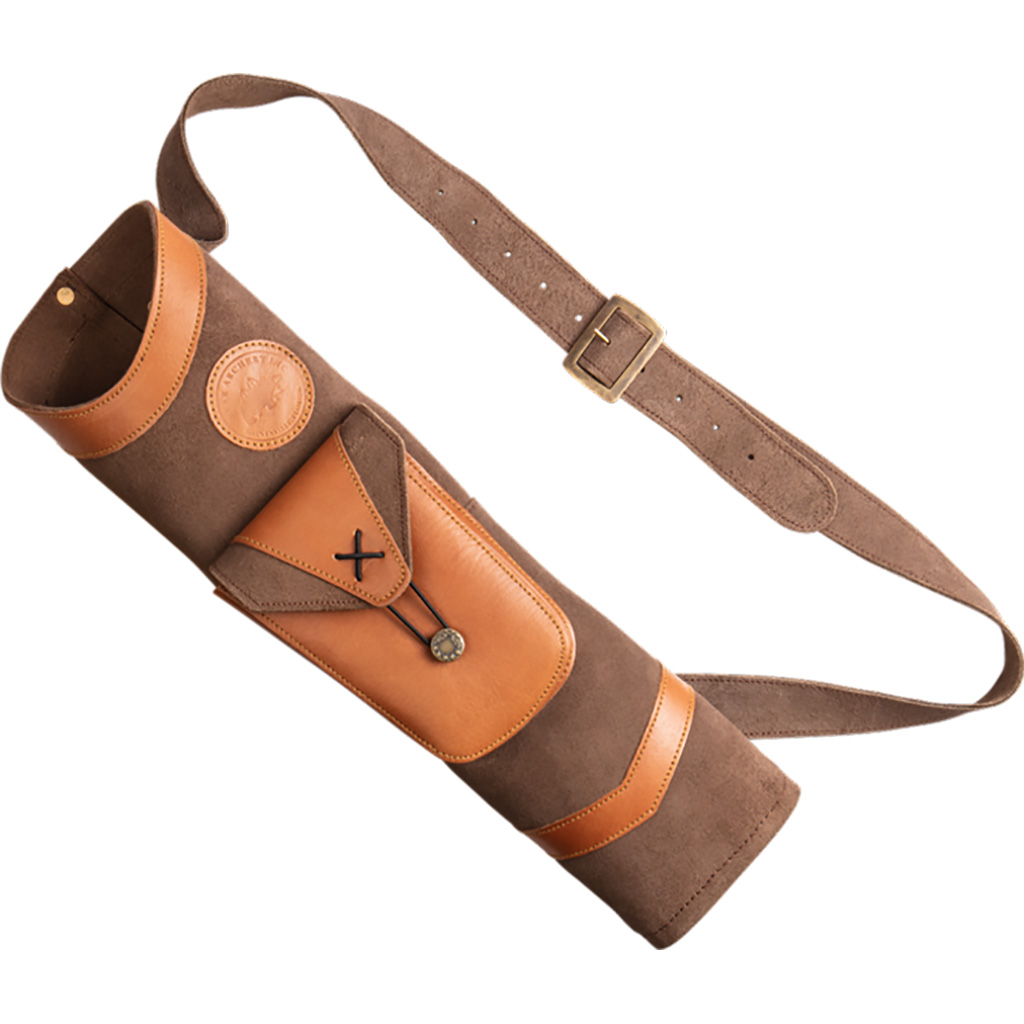 Fred Bear AT100BQ Super Light Leather Back Quiver, 18" Depth, Ambidextrous