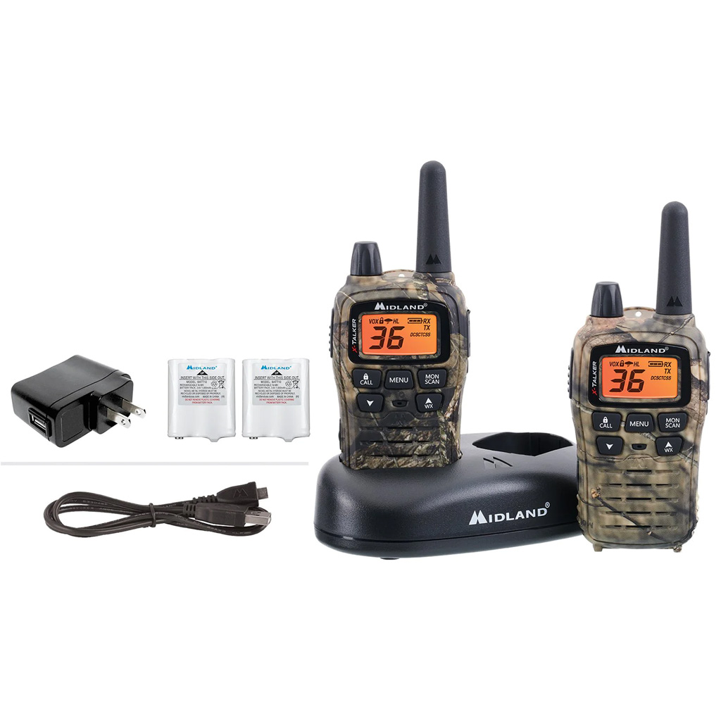 Buy Midland T75VP3 Two-Way Radio Mossy Oak 2 pk. 38-mile range, 36 channels, weather scan, animal call alerts online