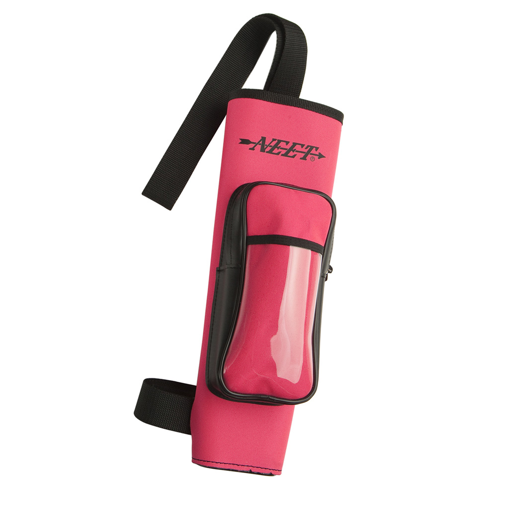 Neet NY-BQ-4 Youth Back Quiver Neon Pink RH Leather Grained Vinyl Adjustable Shoulder Strap