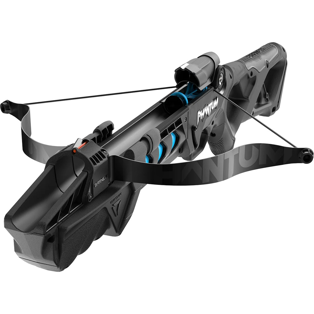 Barnett BAR50015 Phantom Toy Crossbow Black/Blue, Fiber Optic Sight, 3+1 Darts