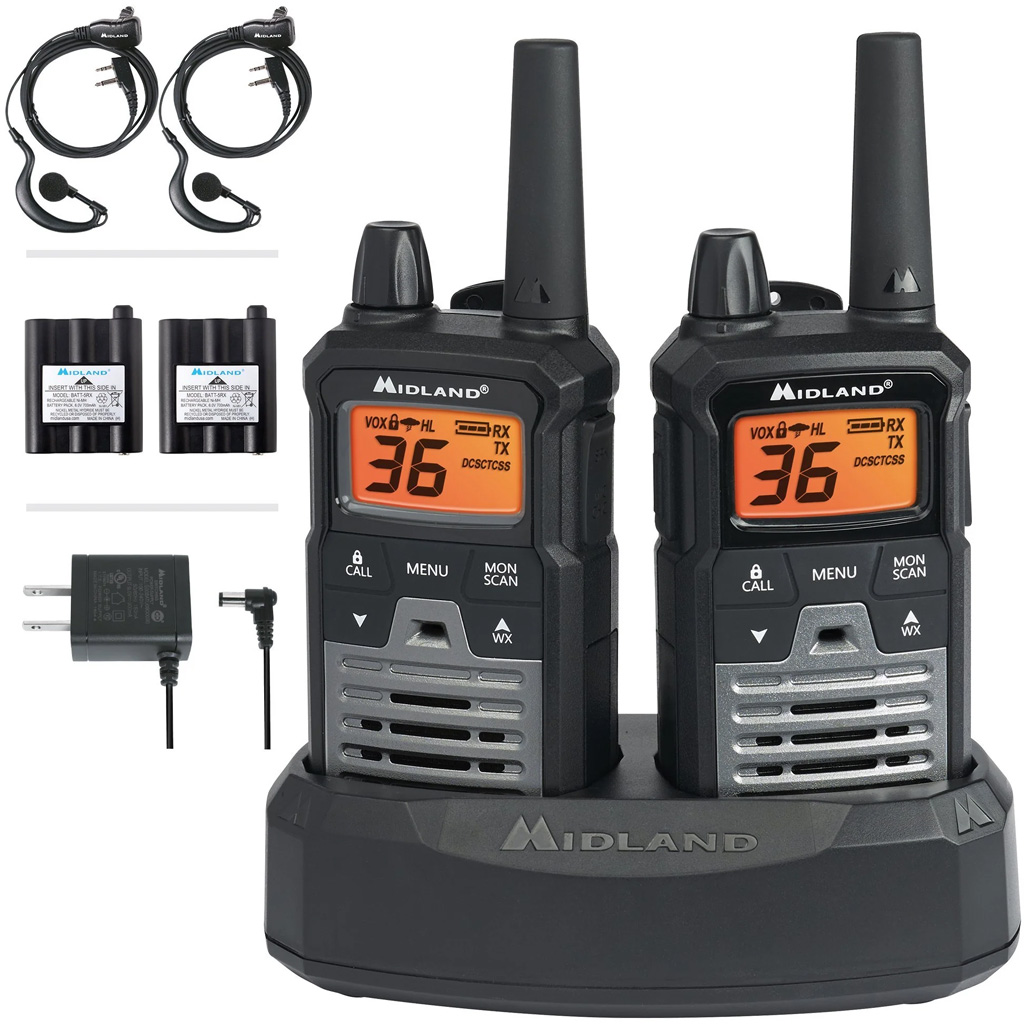Midland T290VP4 Two-Way Radio 2-Pack, 40-Mile Range, 22 Channels, eVOX - Midland