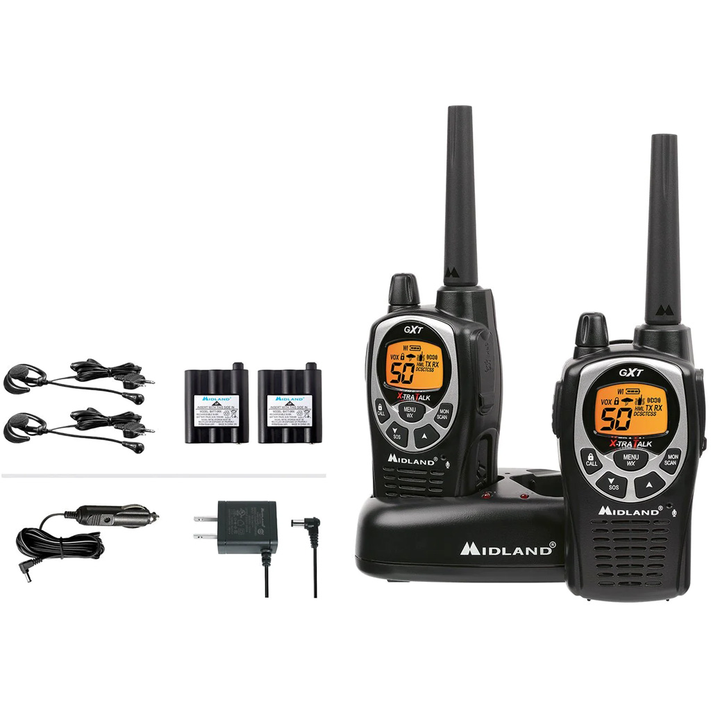 Midland GXT1000VP4 Two-Way Radio 2-Pack, 50-Channel, 36-Mile Range