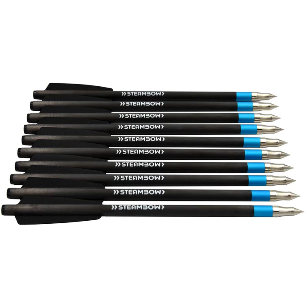 Steambow 636 Light Target Arrows 10pk, Carbon Shaft, 35-75 lbs Draw