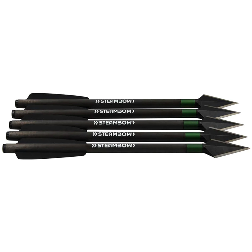 Steambow 642 Carbon Warbolts 5-Pack, 11.3g, 6.2x162mm, Steel Point