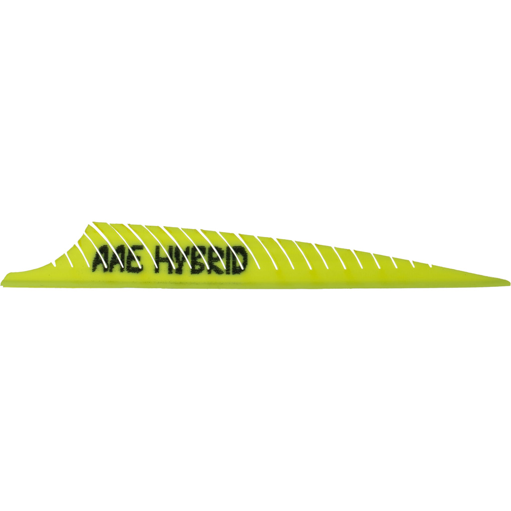 AAE HYPHNXYE50 Hybrid PHNX Vanes Yellow 50pk, 3.5", 10 Grains, Shield Cut - AAE