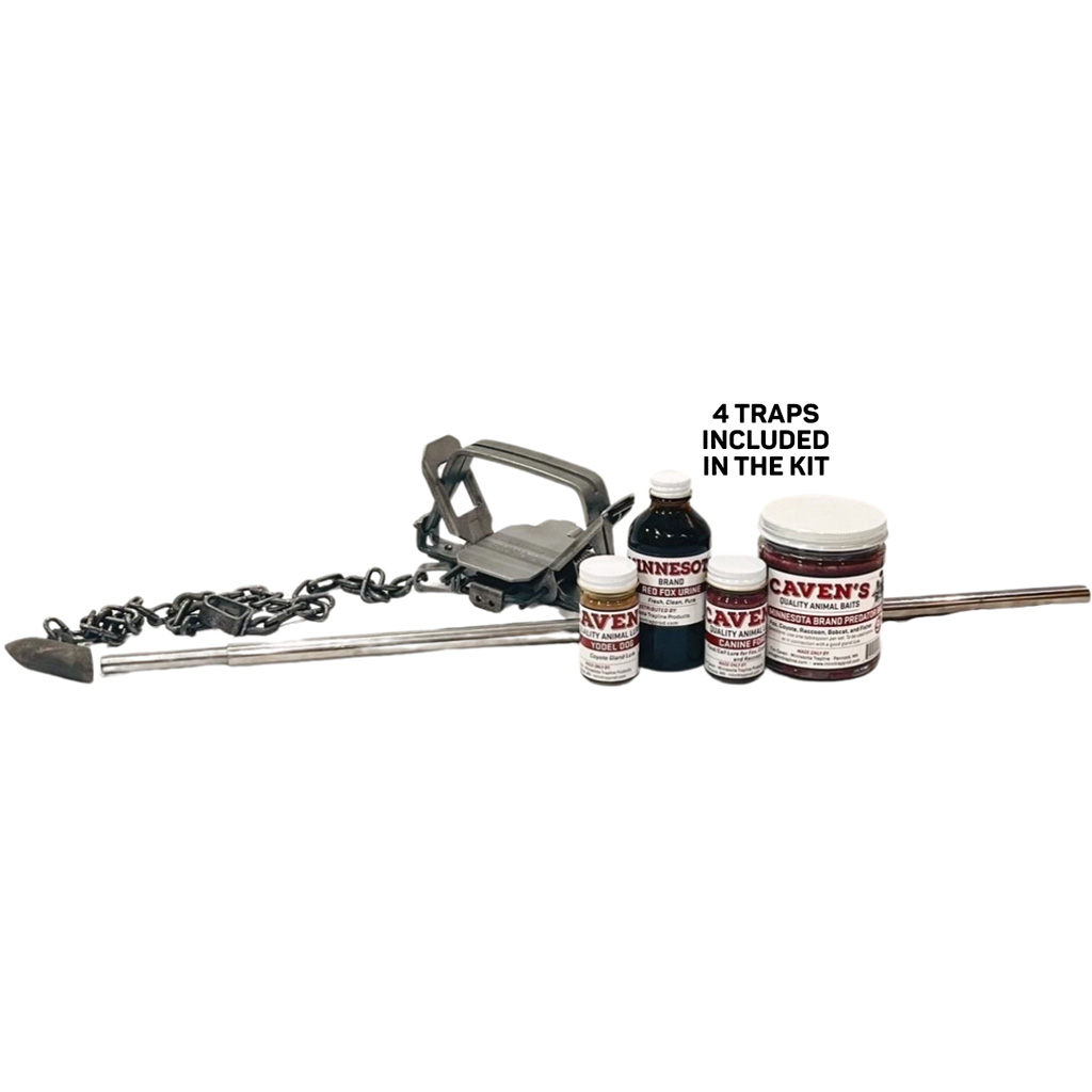Minnesota Trapline PRED-KIT-AS Predator Trapping Kit with 4 Bridger #2 Traps - Minnesota Trapline