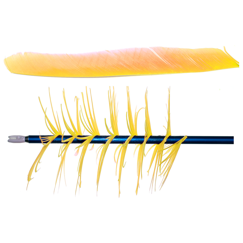 Trueflight 17004 Spiral Wrap Flu-Flu Feathers Yellow RW 100 Pack