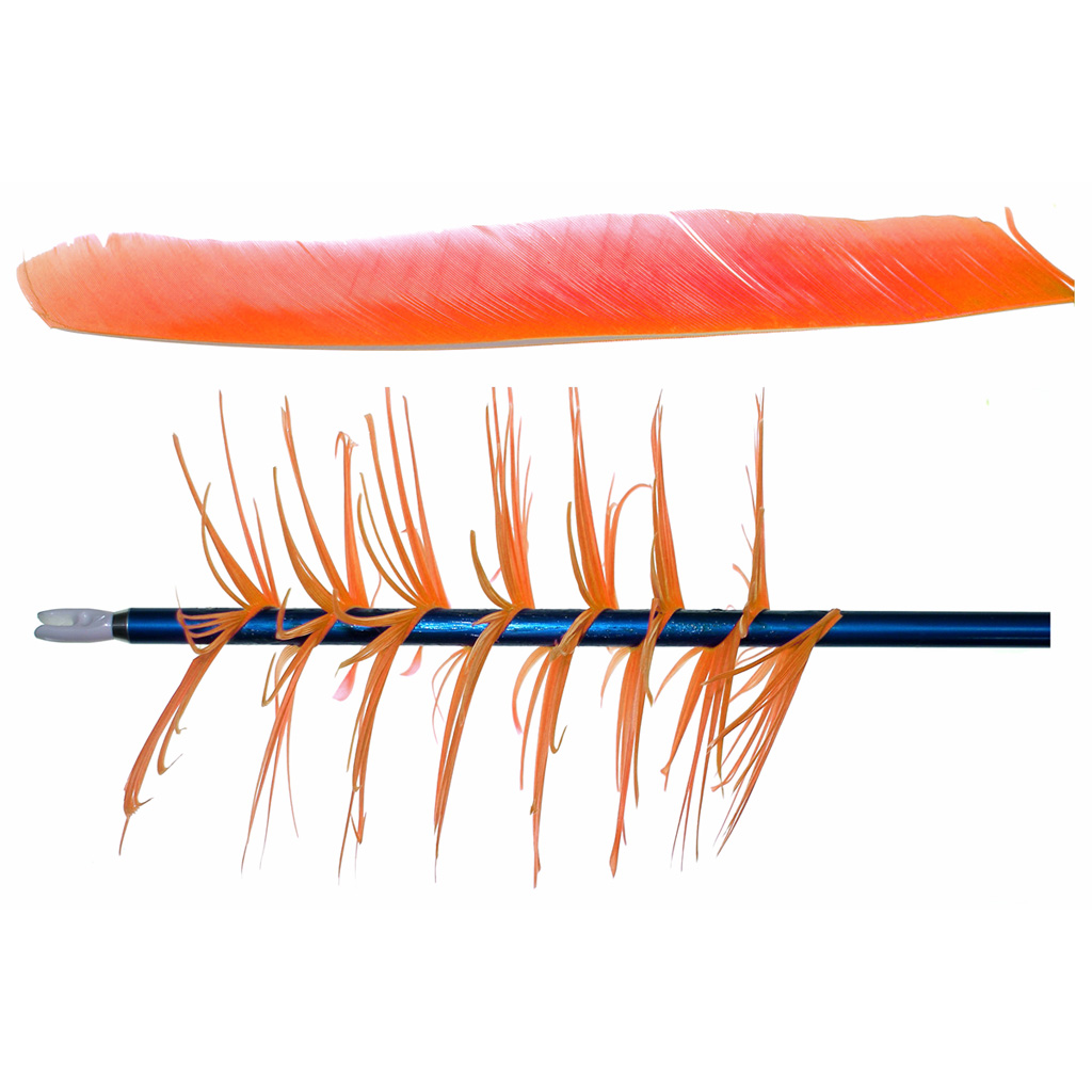 Trueflight 17005 Spiral Wrap Flu-Flu Feathers Orange RW 100 Pack