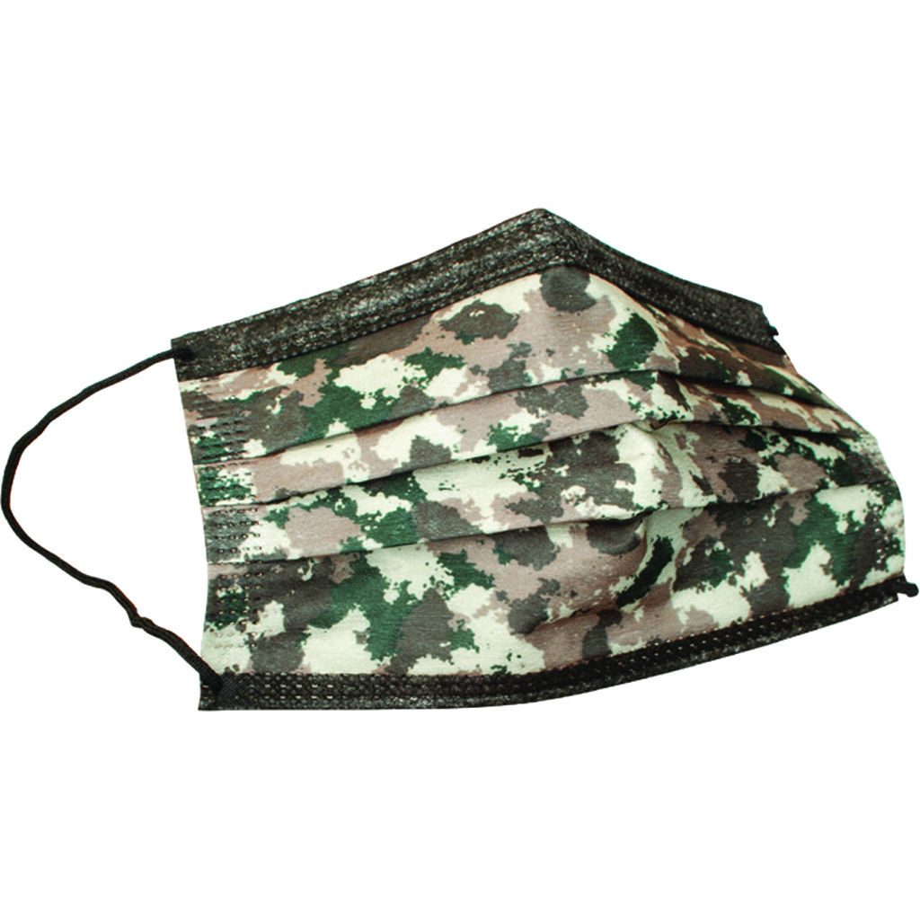 EM95 Face Mask 300310 Camo 12pk, 95% Filtration, Non-Vented, Earloops - Whitetail'R