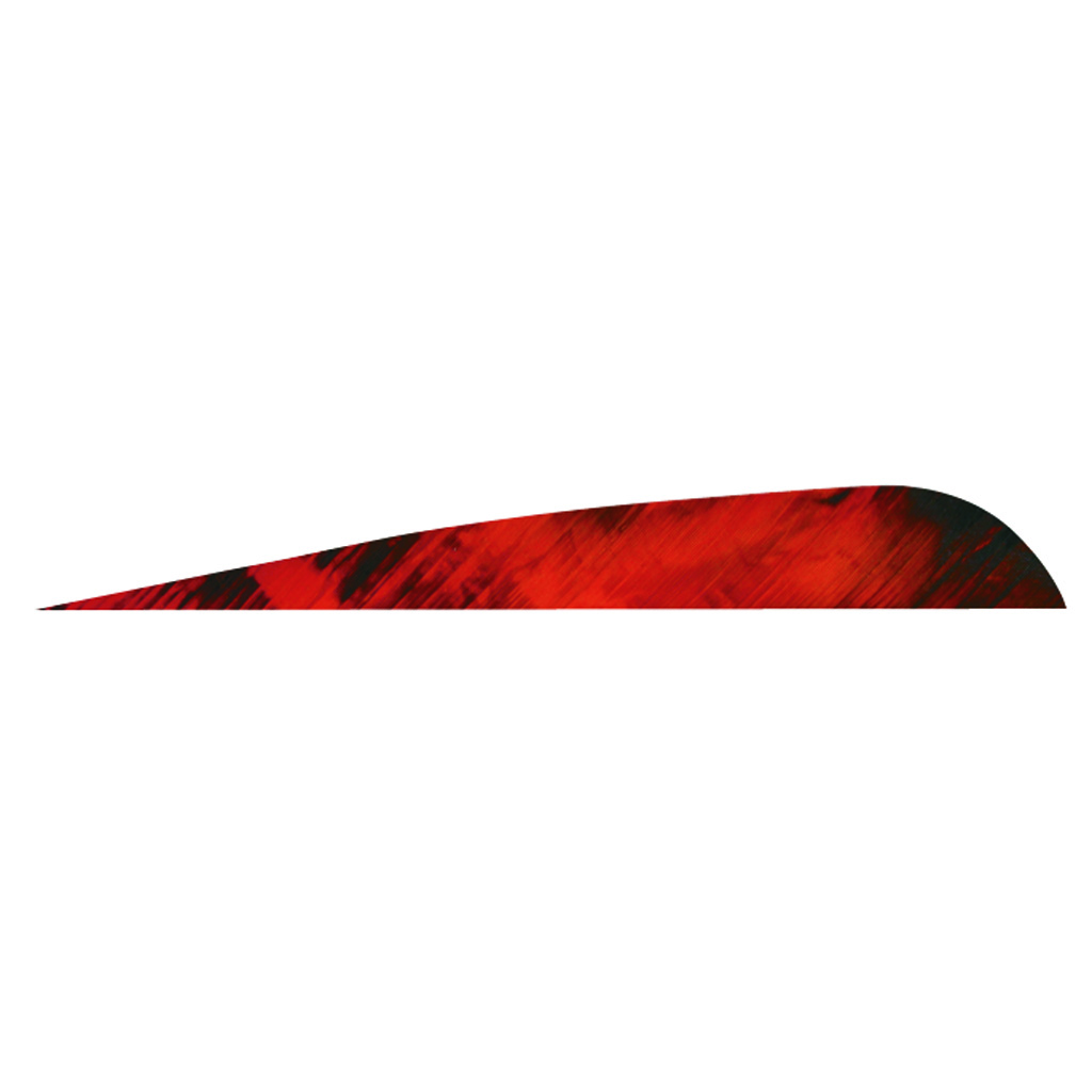 Gateway 400RPTRD-100 Tre-Bark 4" Parabolic Feathers, Tre-Red, 100 Pack