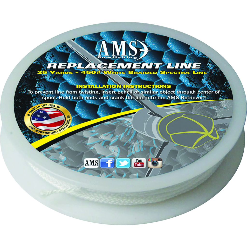 AMS L27-25 Spectra Line, White, 450 lb, 25 Yards