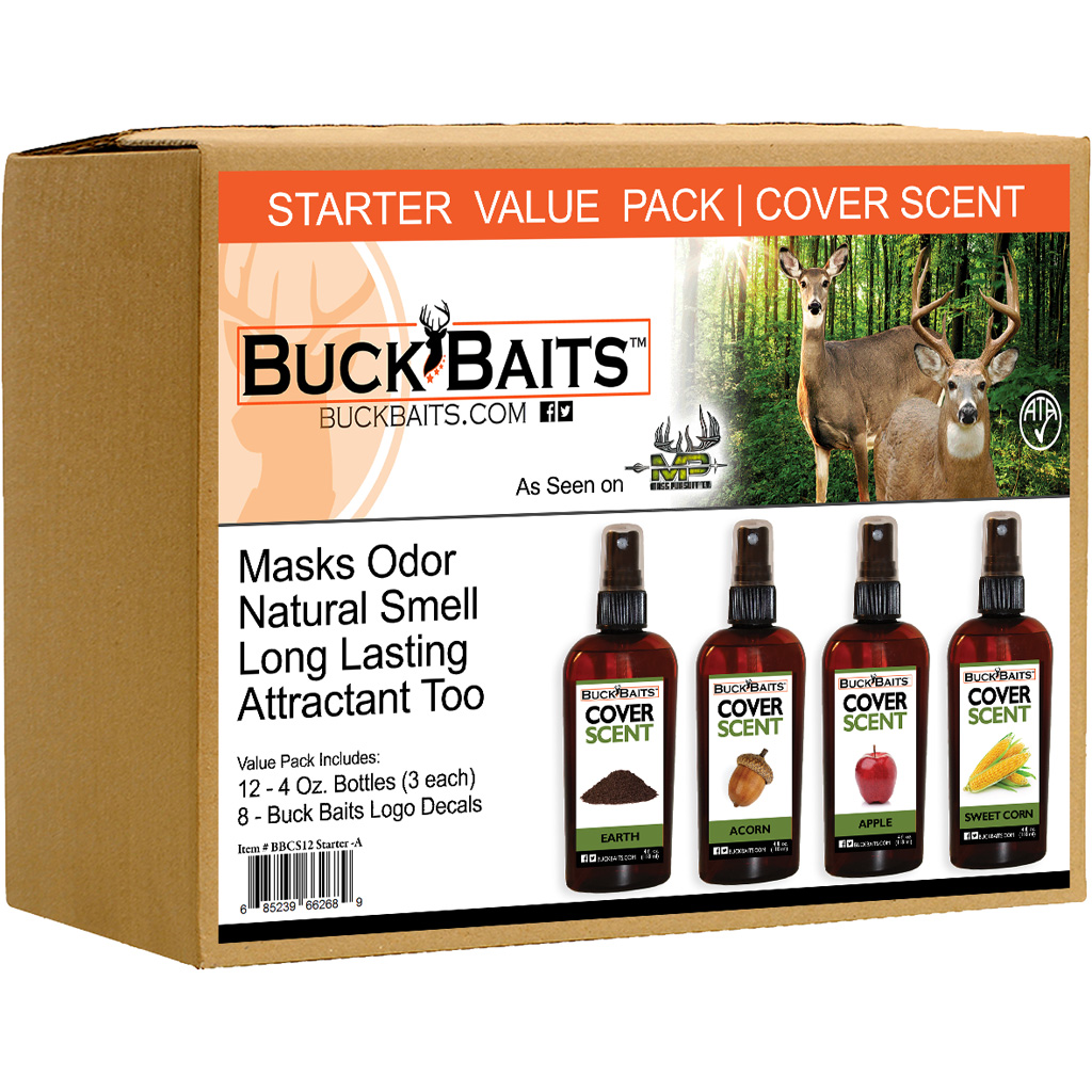 Buck Baits BBCS12STARTER-A Cover Scent Kit Earth/Acorn/Apple/Corn 3oz Each