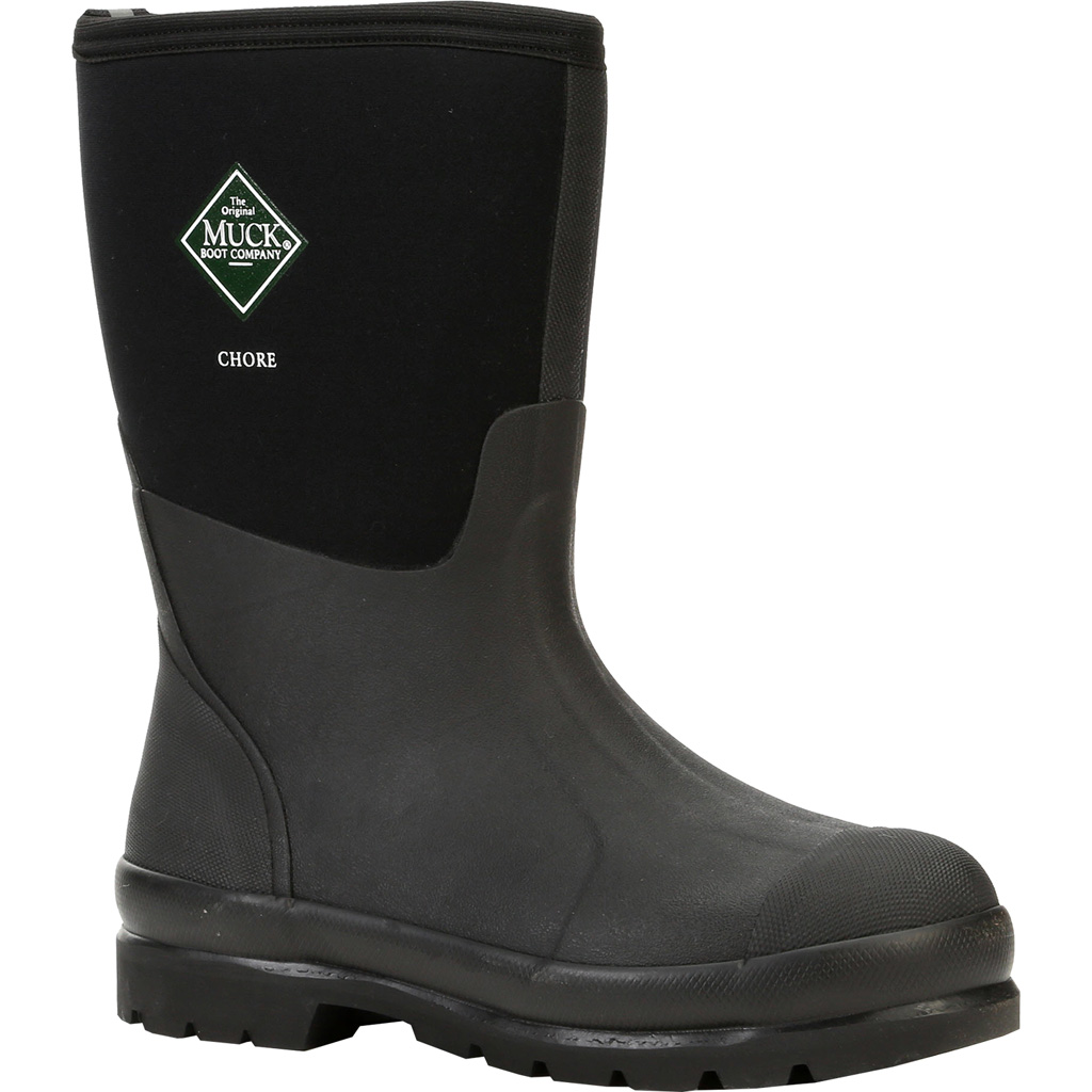 Muck CHM-000A-BL-100 Classic Boot Black Mid 10, 5mm Neoprene, Waterproof