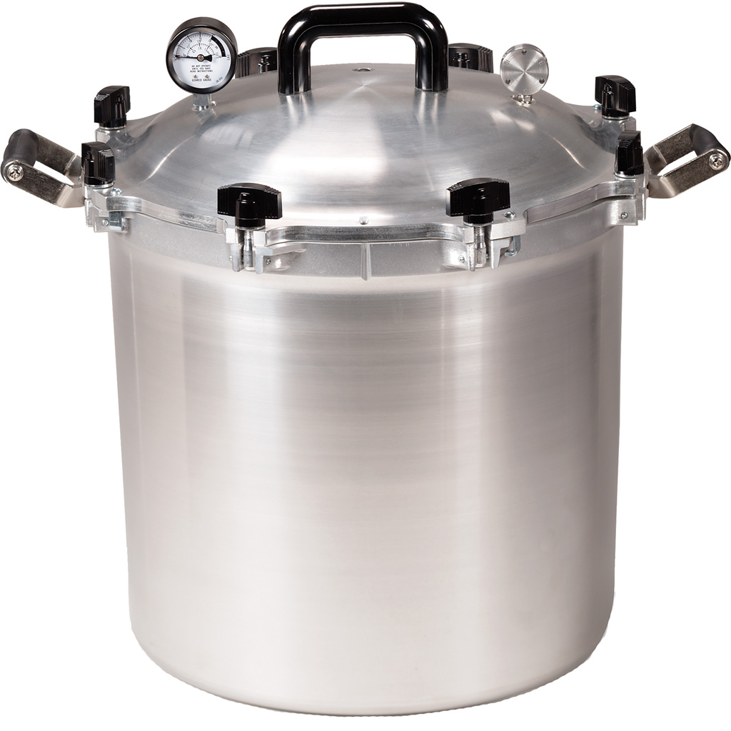 All American 941 Pressure Cooker 41.5 Qt, Metal-to-Metal Seal, 5-15 PSI - All American