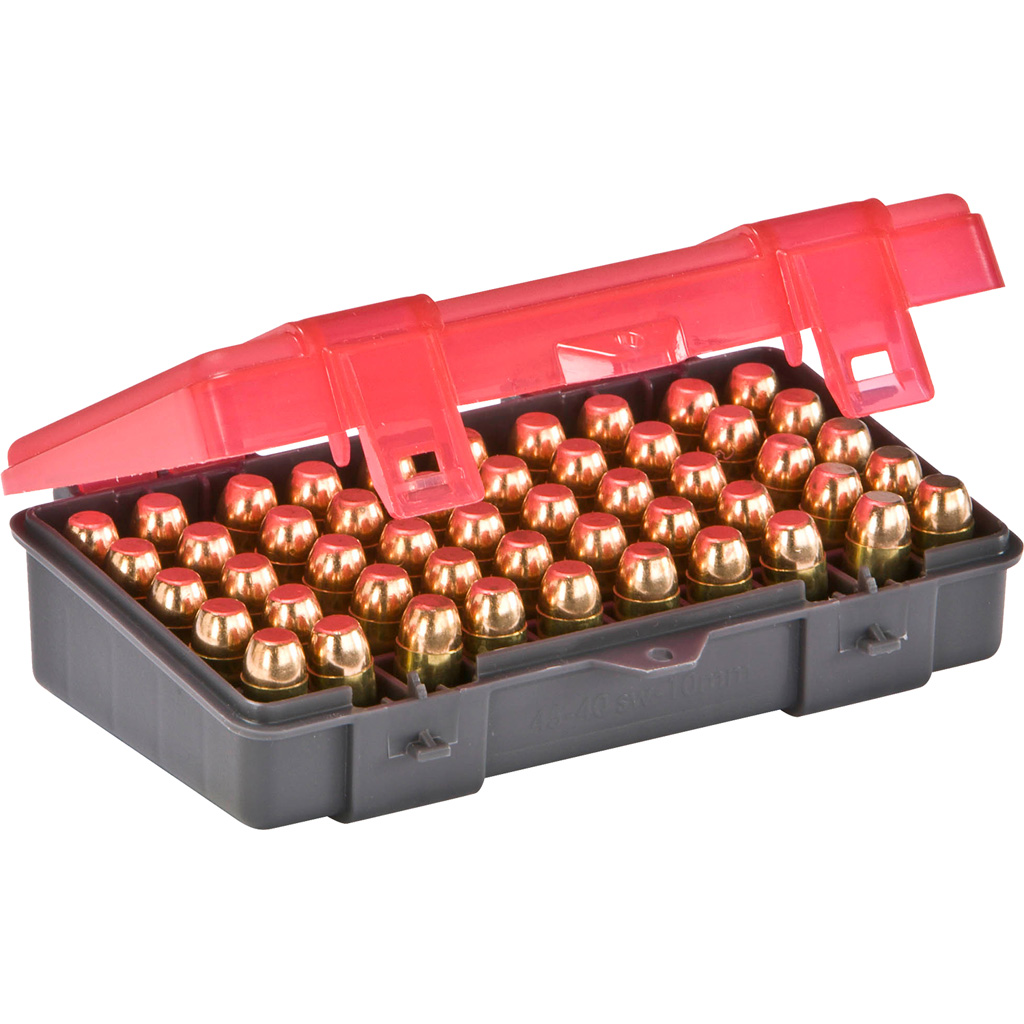 Plano 50rd .45 ACP/.40 S&W/10mm Ammo Box Charcoal/Rose 122750