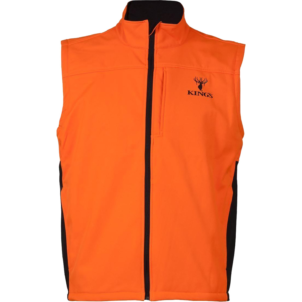 Kings KBZ425-BZ/DS-XL Soft Shell Vest Blaze XL, Windproof, Water-Resistant