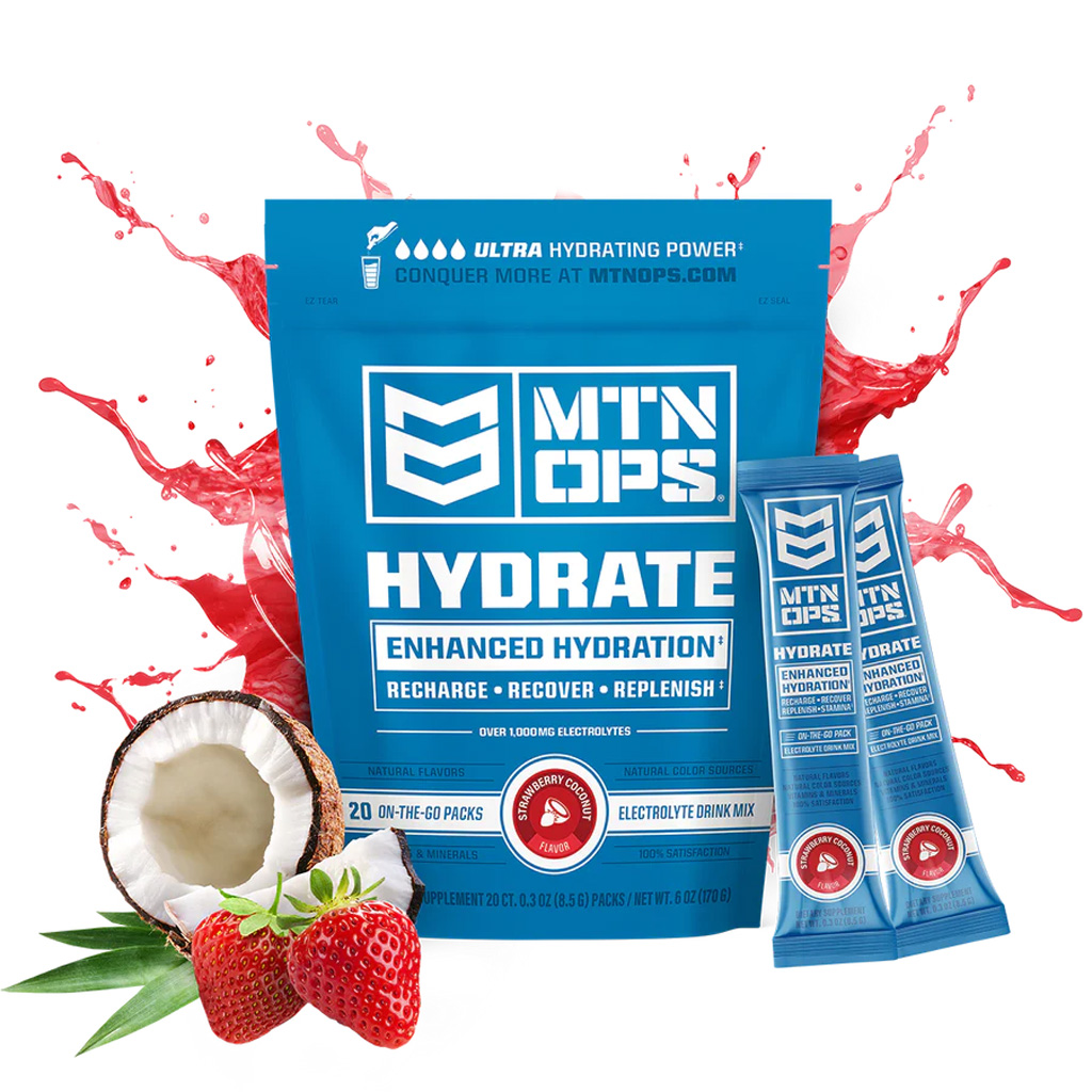 MTN OPS 1134540320 Hydrate Strawberry Coconut Trail Pack, 20 Count