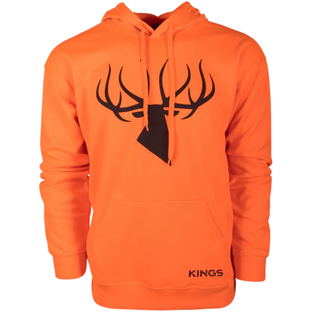 Kings KBZ415-BZ/DS-XL Poly Hoodie Blaze Orange X-Large, Kangaroo Pocket