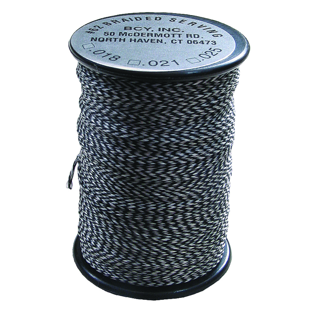 BCY 62 Braided Center Serving Black/White .018 100 yds. - BCY