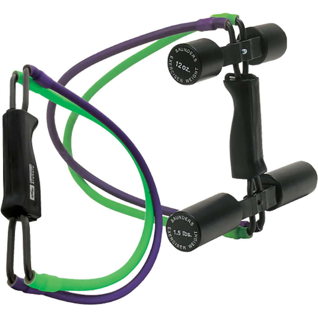 Saunders 1154 Power Pull Upper Body Conditioner, Black - Dual Band Muscle Builder with Weights