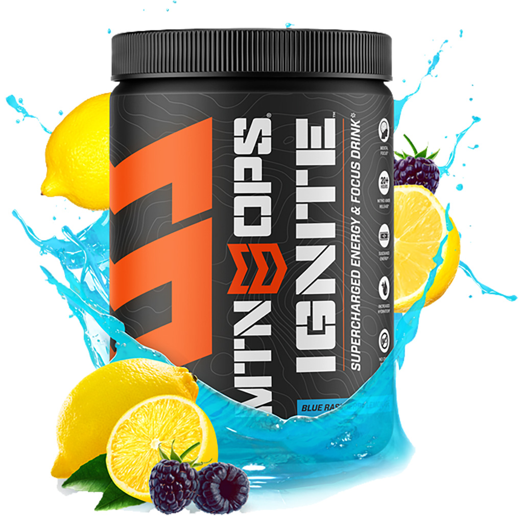MTN OPS Ignite 1104630145 Blue Raspberry Lemonade Energy Drink Mix - MTN OPS