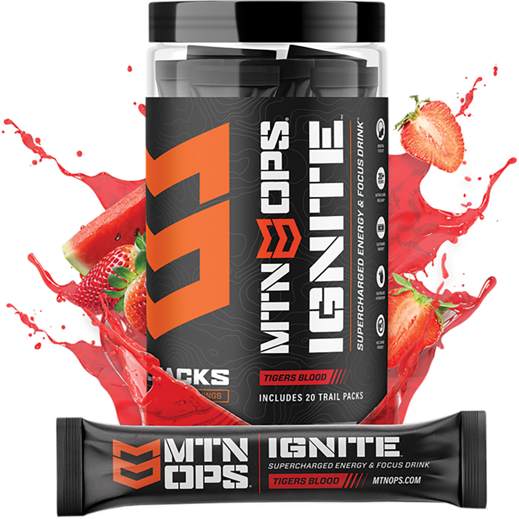 MTN OPS 1104490320 Ignite Tigers Blood Trail Pack 20ct Energy Boost - MTN OPS