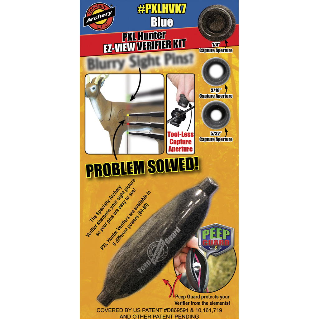 Specialty Archery PXLHVK7 EZ-View Verifier Kit No. 7 Blue, 3 Apertures