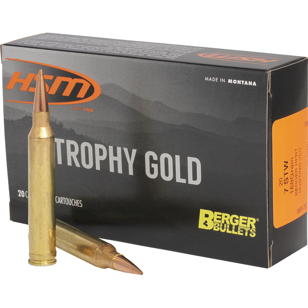 HSM Trophy Gold Rifle Ammunition 7 mm STW Berger 168 gr. 20 rd.