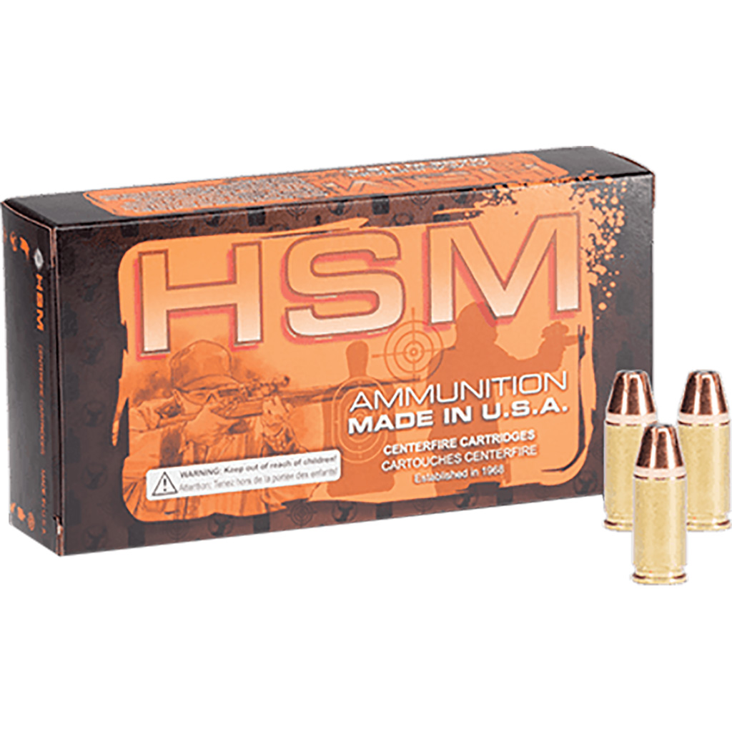 HSM HSM-9mm-3-N 9mm Luger JHP 115gr 50rd Ammo 1200fps 368ft-lbs