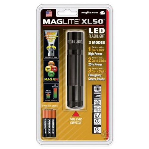 Maglite XL50 LED Flashlight 139 Lumens Black