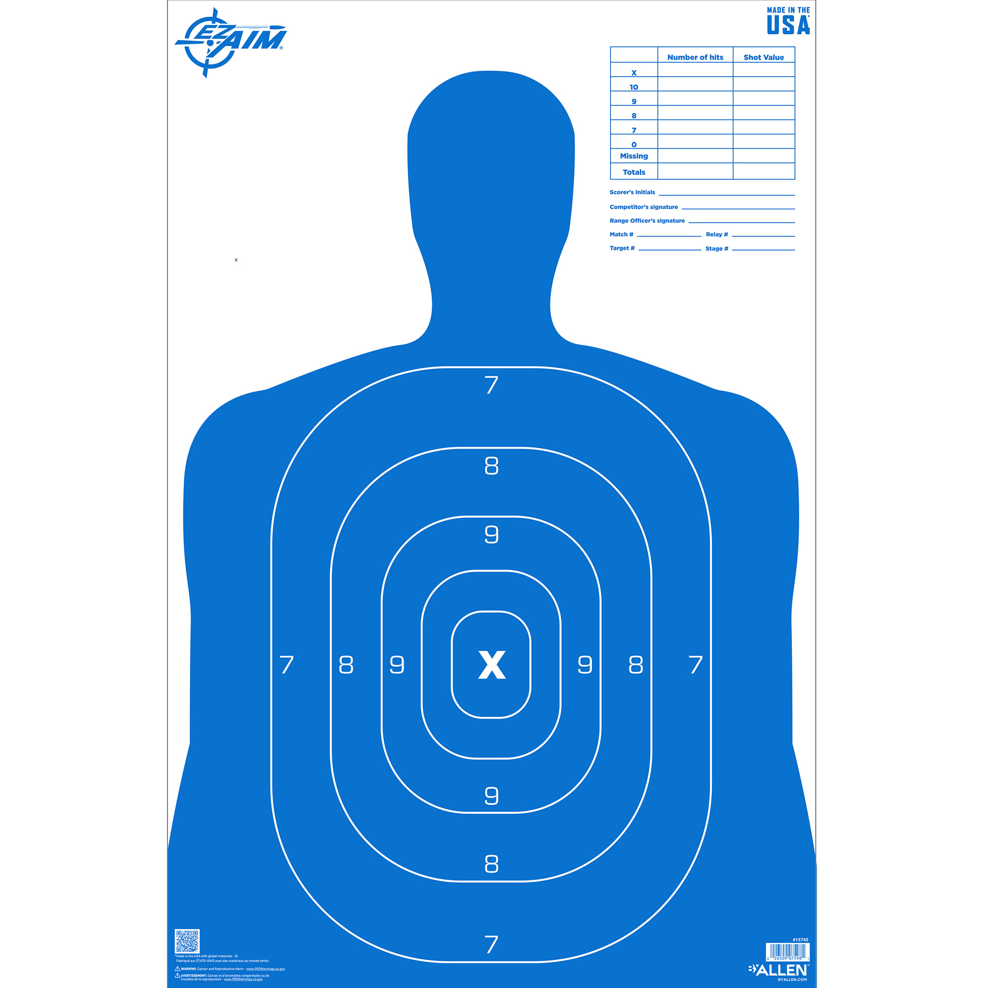 Allen Company EZ AIM B27 Silhouette Paper Target 23x35 Allen Company EZ AIM B27 Silhouette Paper Target 23x35
