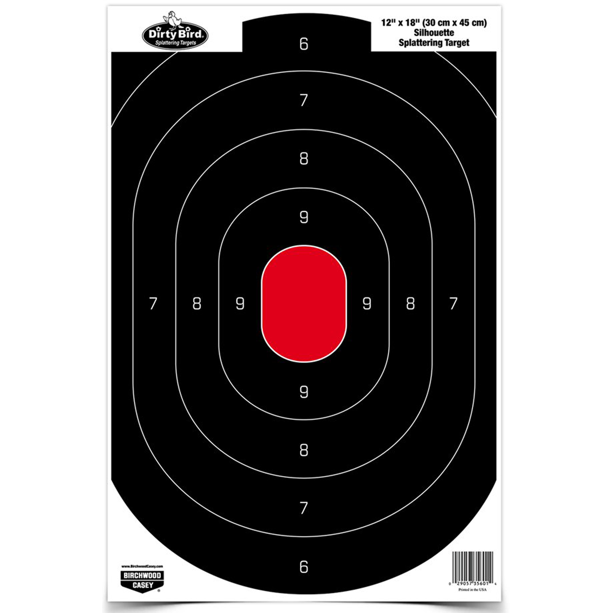 Birchwood Casey BC-35608 Silhouette Target 12x18 in Black/White 8 Pack - Birchwood Casey - 12" X 18"