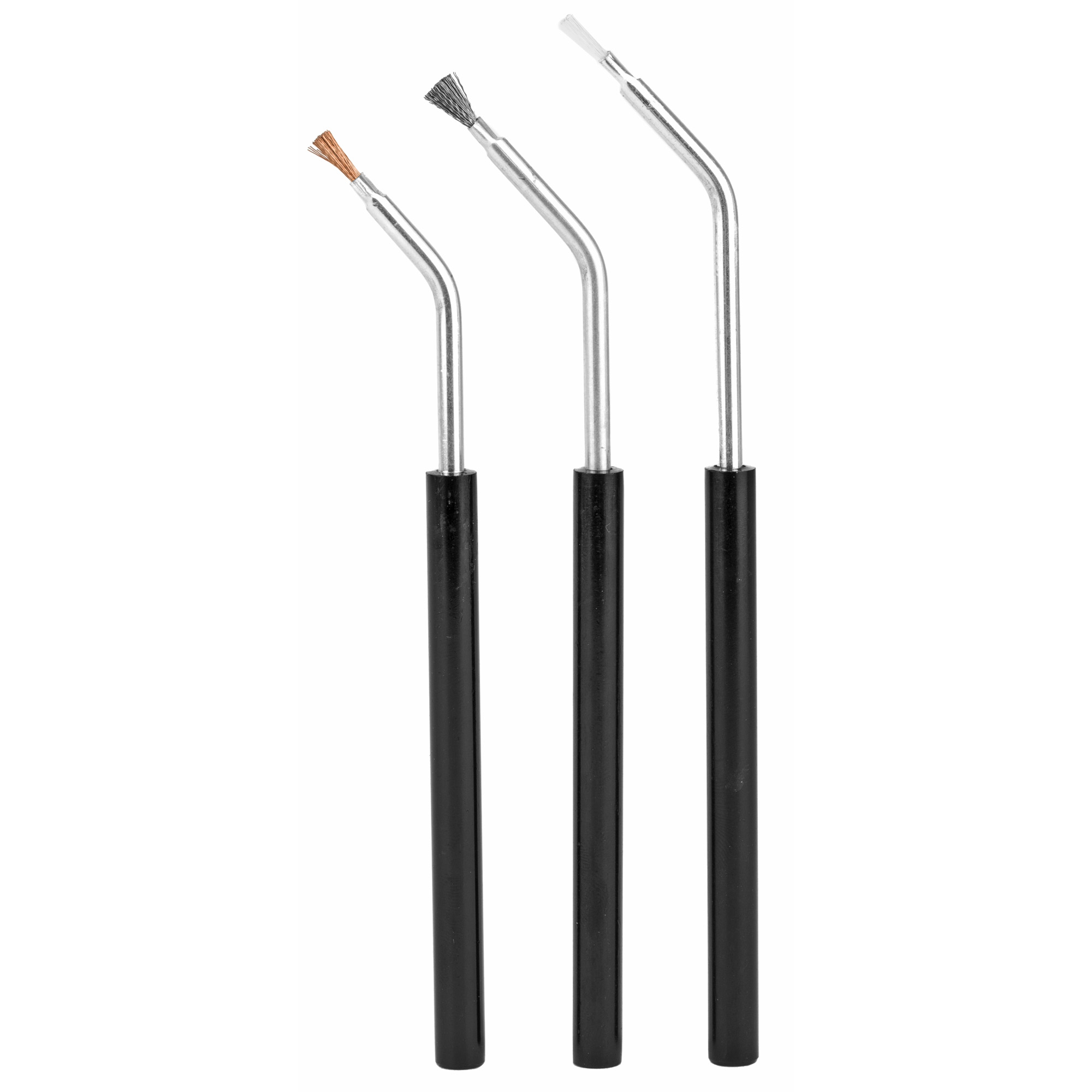 Birchwood Casey 41108 Angled Cleaning Brushes Bronze/Nylon/Stainless Steel Bristles 3 Pack - Birchwood Casey - Multi-Caliber