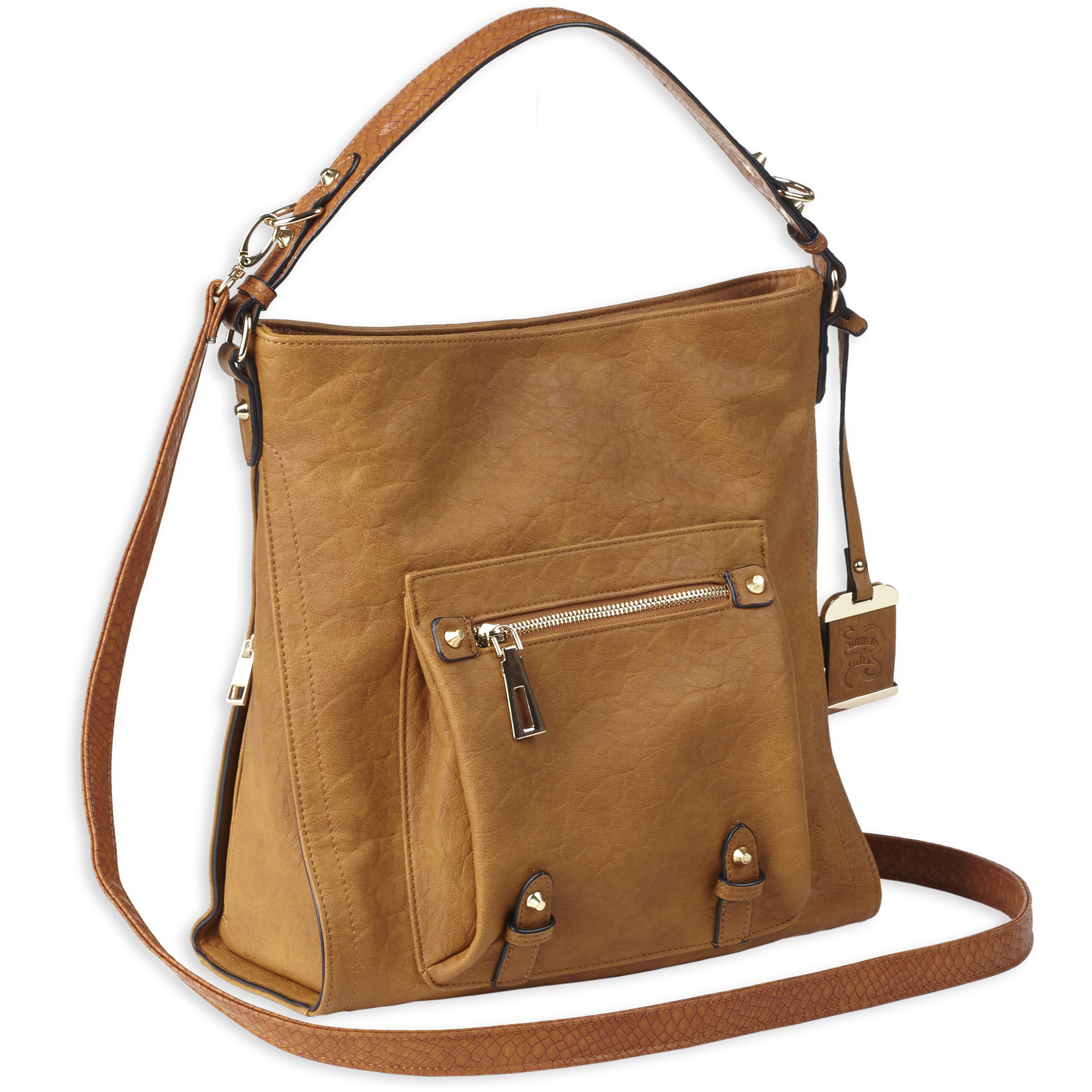 Bulldog BDP054 Concealed Carry Hobo Anna Purse with Holster Cognac Leather - Bulldog - BROWN