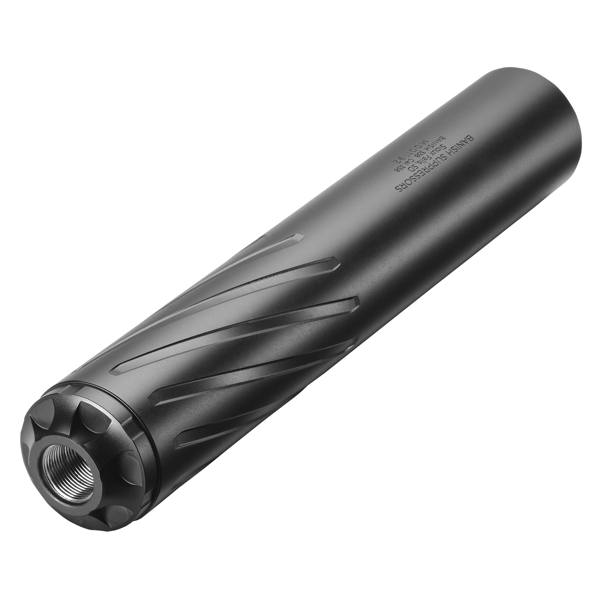 Banish 338 .338 Lapua 9.1 In Titanium/Inconel 5/8x24 33dB Black - Banish Suppressors - 338 LAPUA