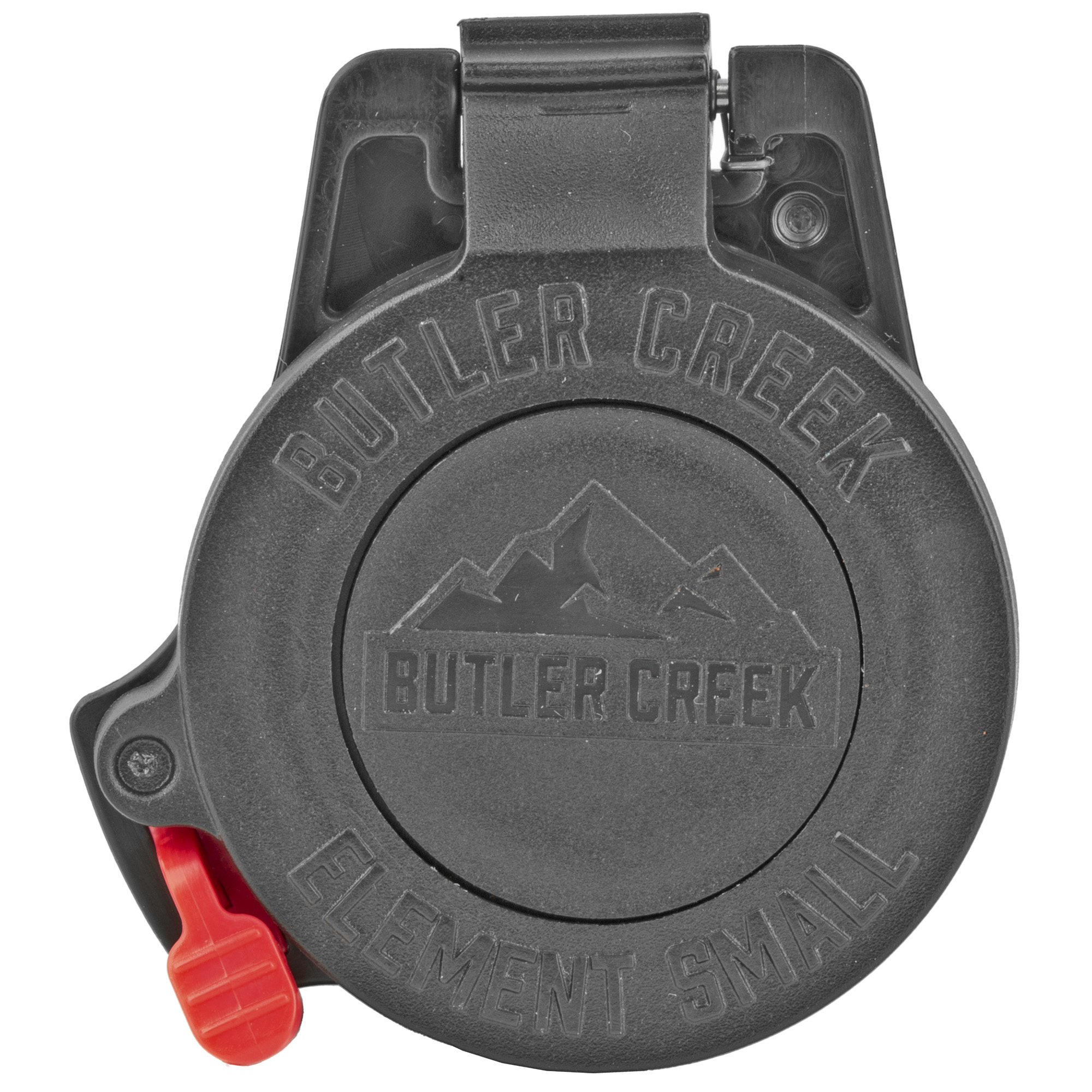Butler Creek Element Scope Caps: Rugged Multi-Flex Sleeve, Black, 180 & 270 Degree Lip Open, Interchangeable Disk Inserts, Stainless Steel Hardware, Polymer Material, Fits 95% of Scopes
