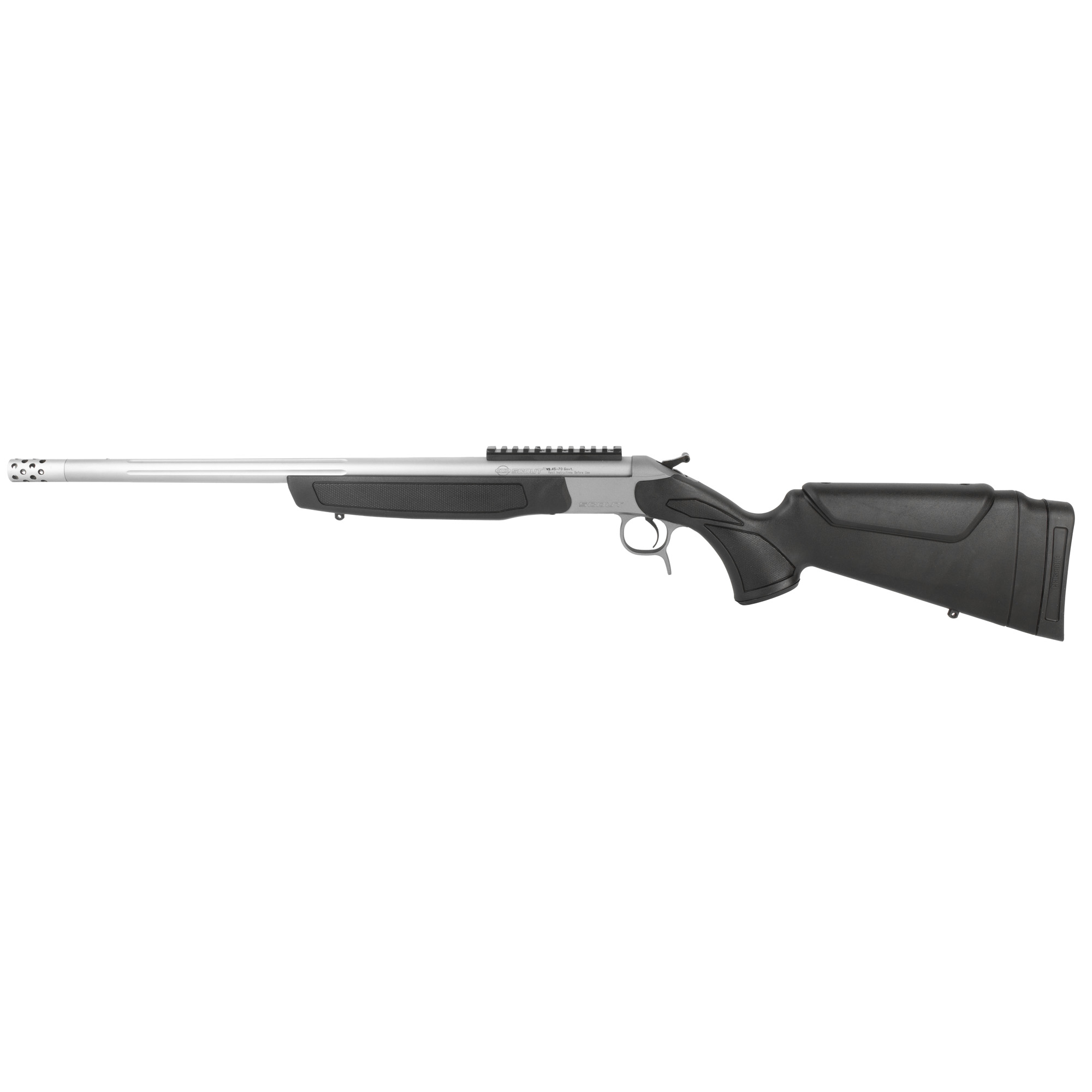 CVA CR4442S Scout TD 45-70 22" SS/Black with Brake & Rail - CVA - 45-70 GOVT