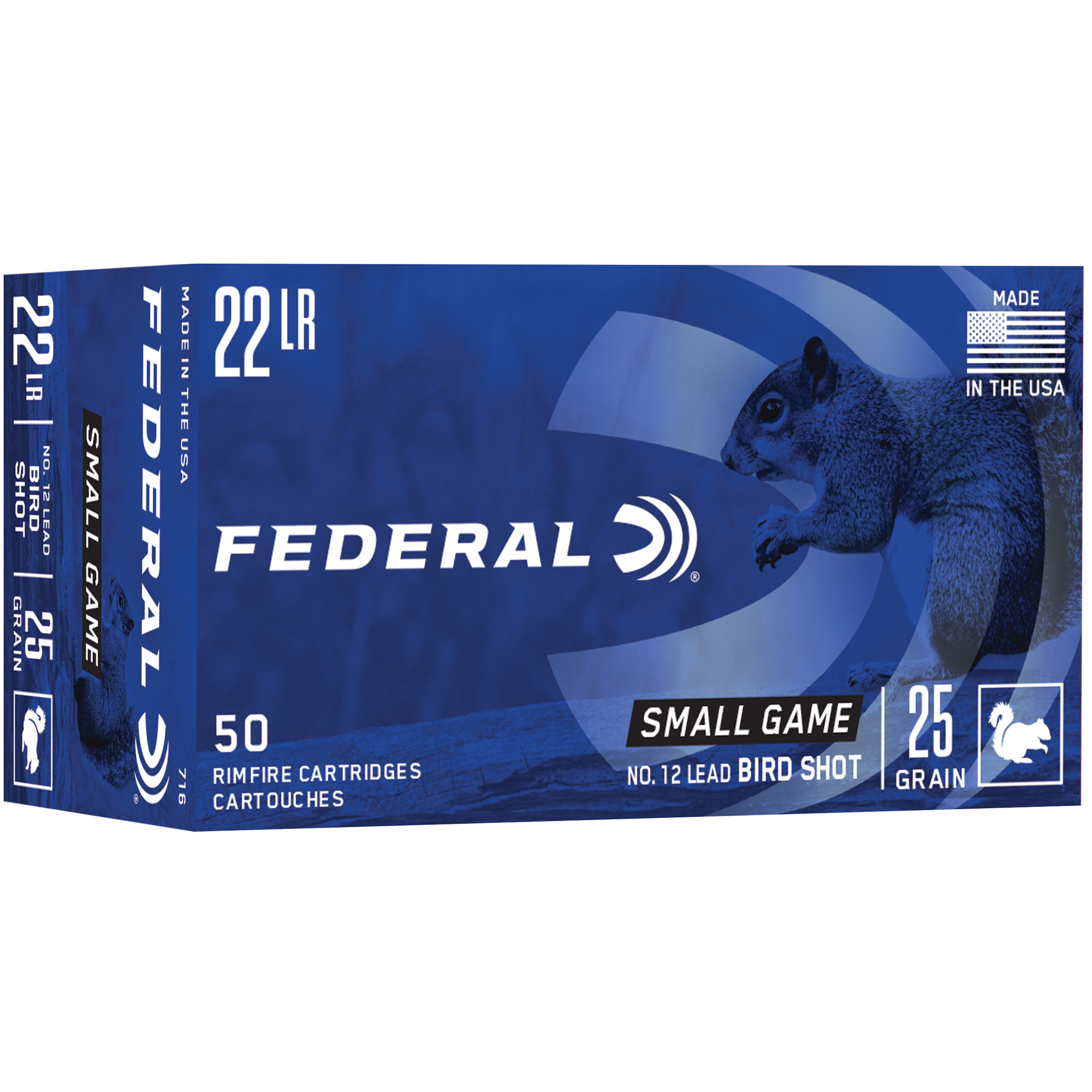 Federal Game-Shok .22 LR #12 Bird Shot 50 Rounds 25 Grain Brass