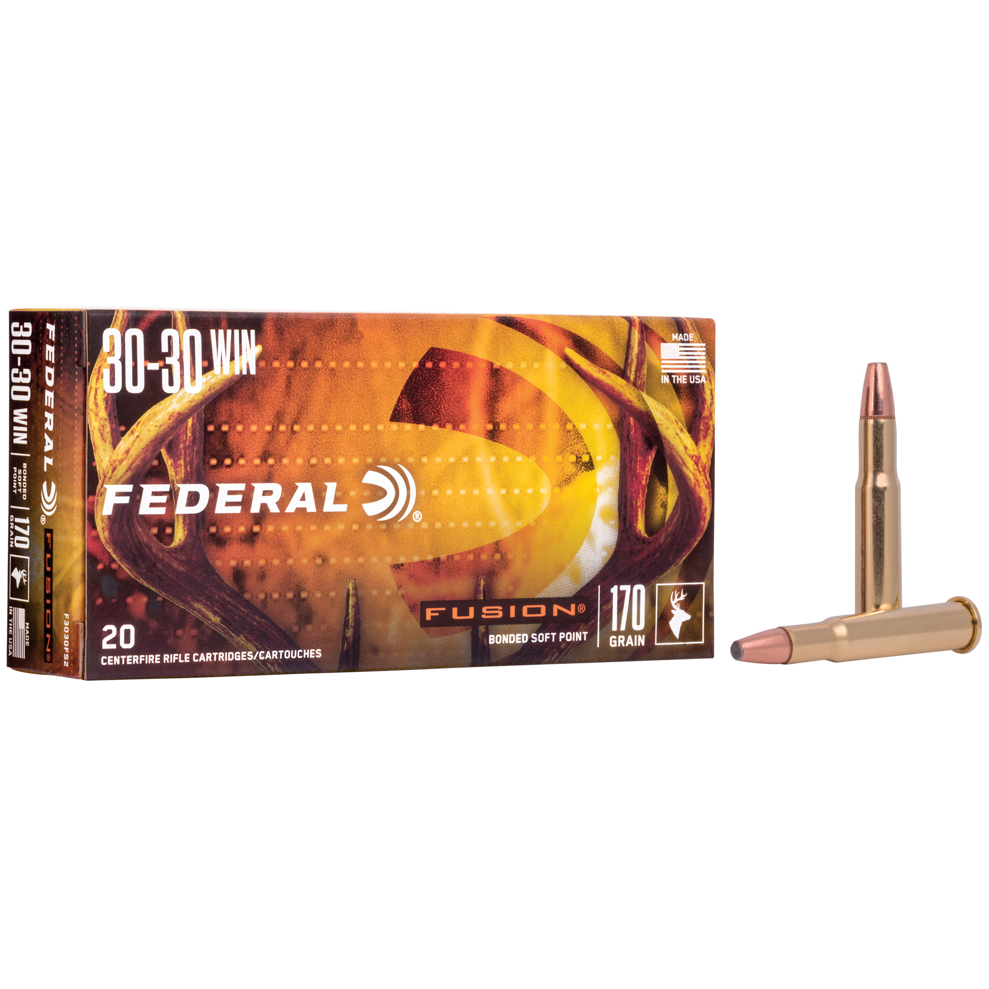Federal F3030FS2 30-30 Win 170 Grain Fusion Soft Point 20 Rounds
