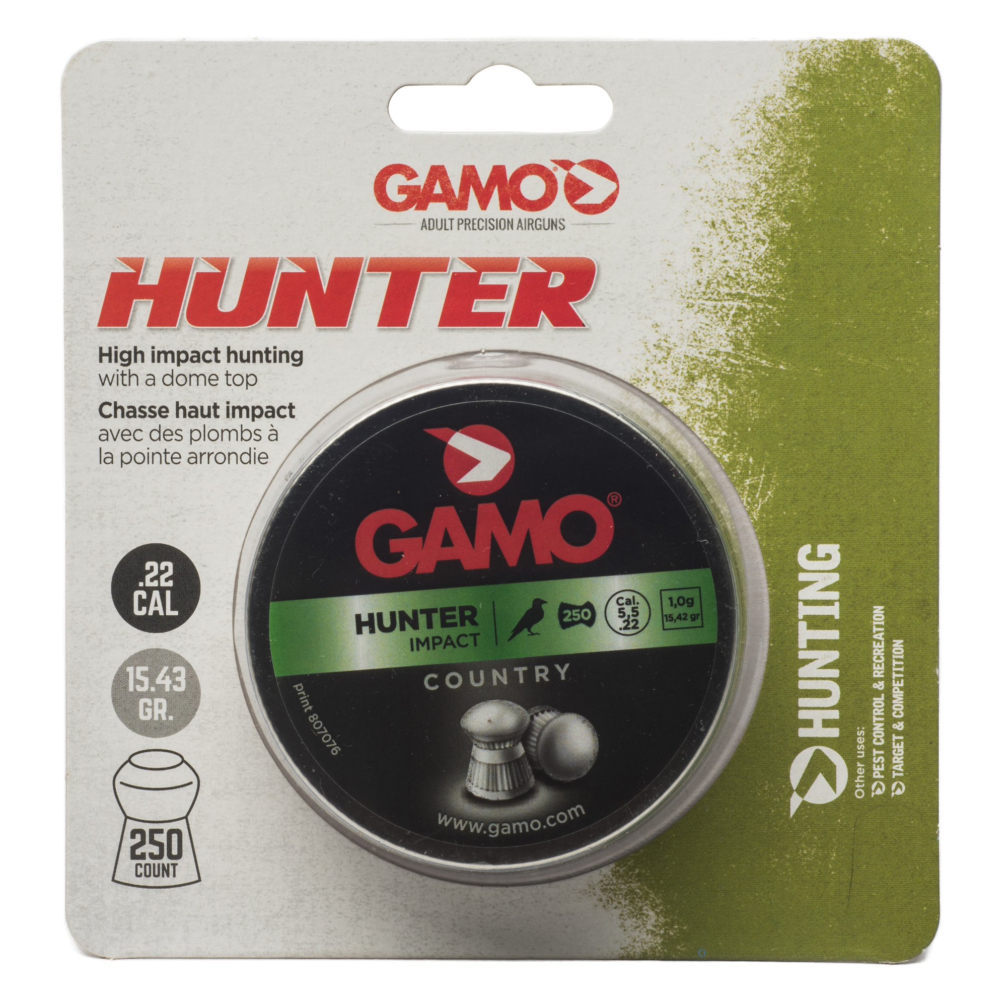 Gamo USA Gamo Hunter Pellets .22 Pellet Round Nose Tin 250 Count
