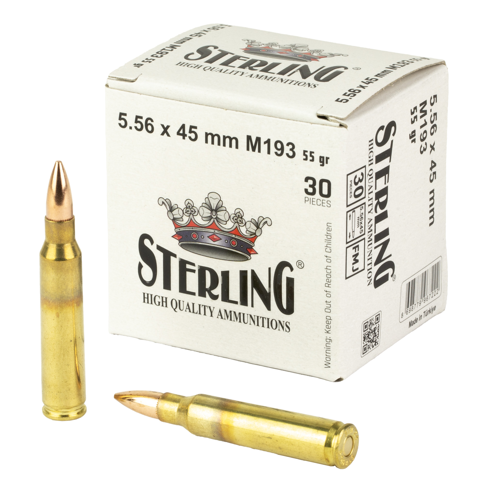 Sterling M193 556NATO 55 Grain FMJ 30 Round Box - Sterling - 5.56x45mm NATO