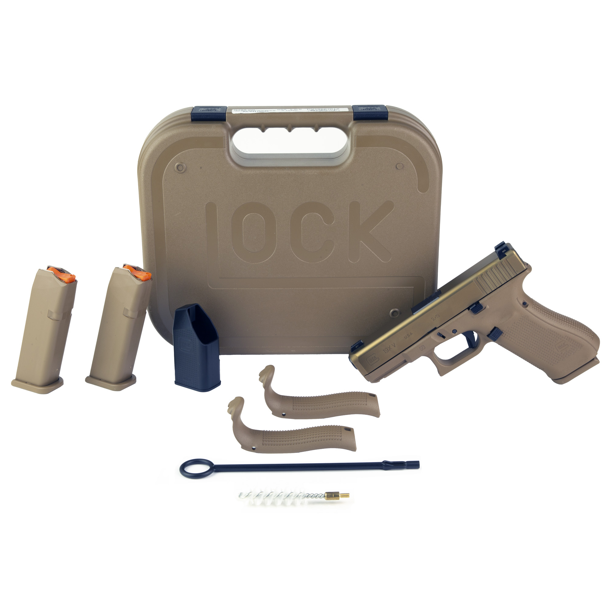 Glock 19XV V Series 9mm 4.02" Coyote Pistol, Night Sights, 3 10rd Mags