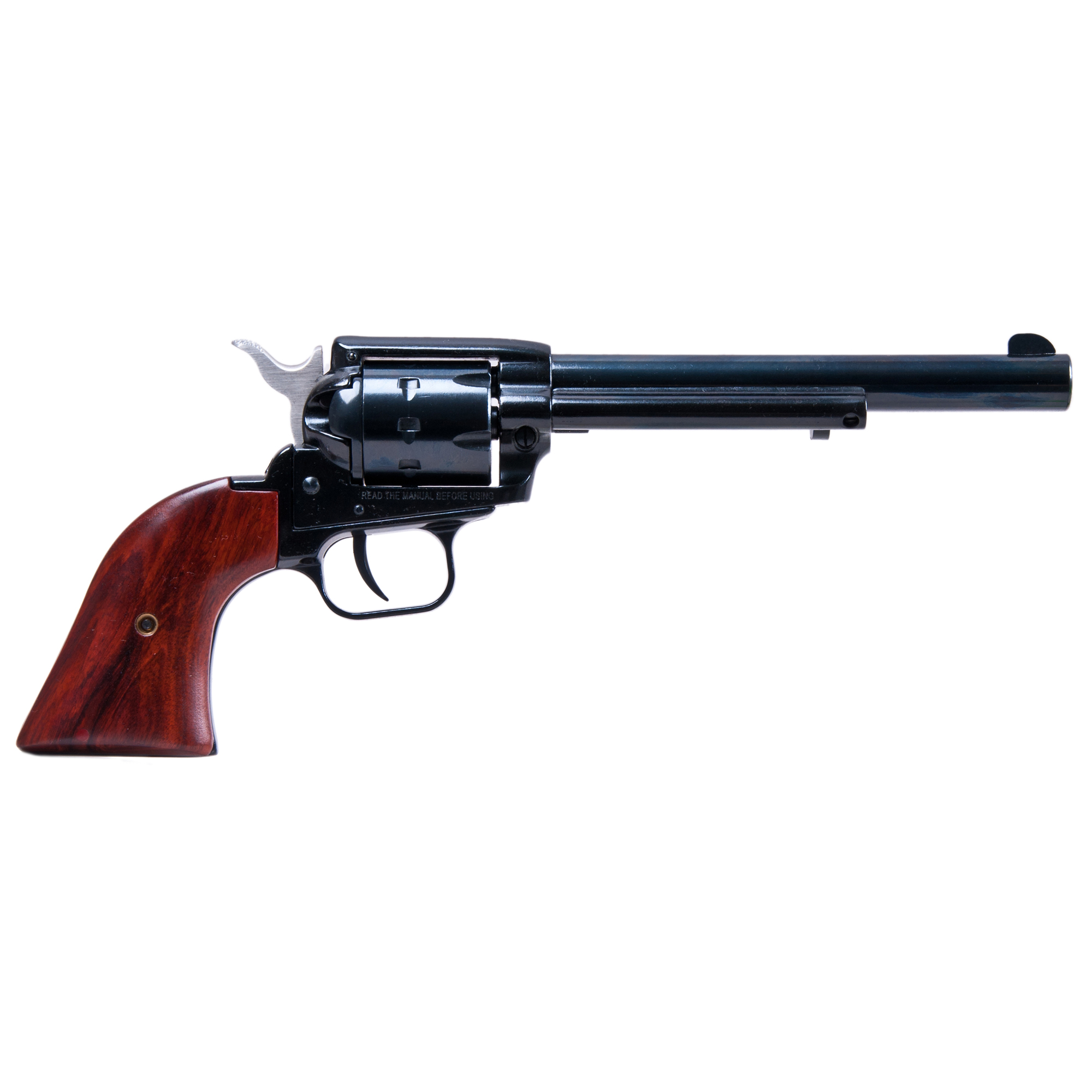 Heritage Rough Rider Revolver, .22 LR & .22 Magnum, 6.5" Steel Blued Barrel, Aluminum Alloy Frame, Cocobolo Grip, 9rd Capacity, Open Fixed Notch Sights