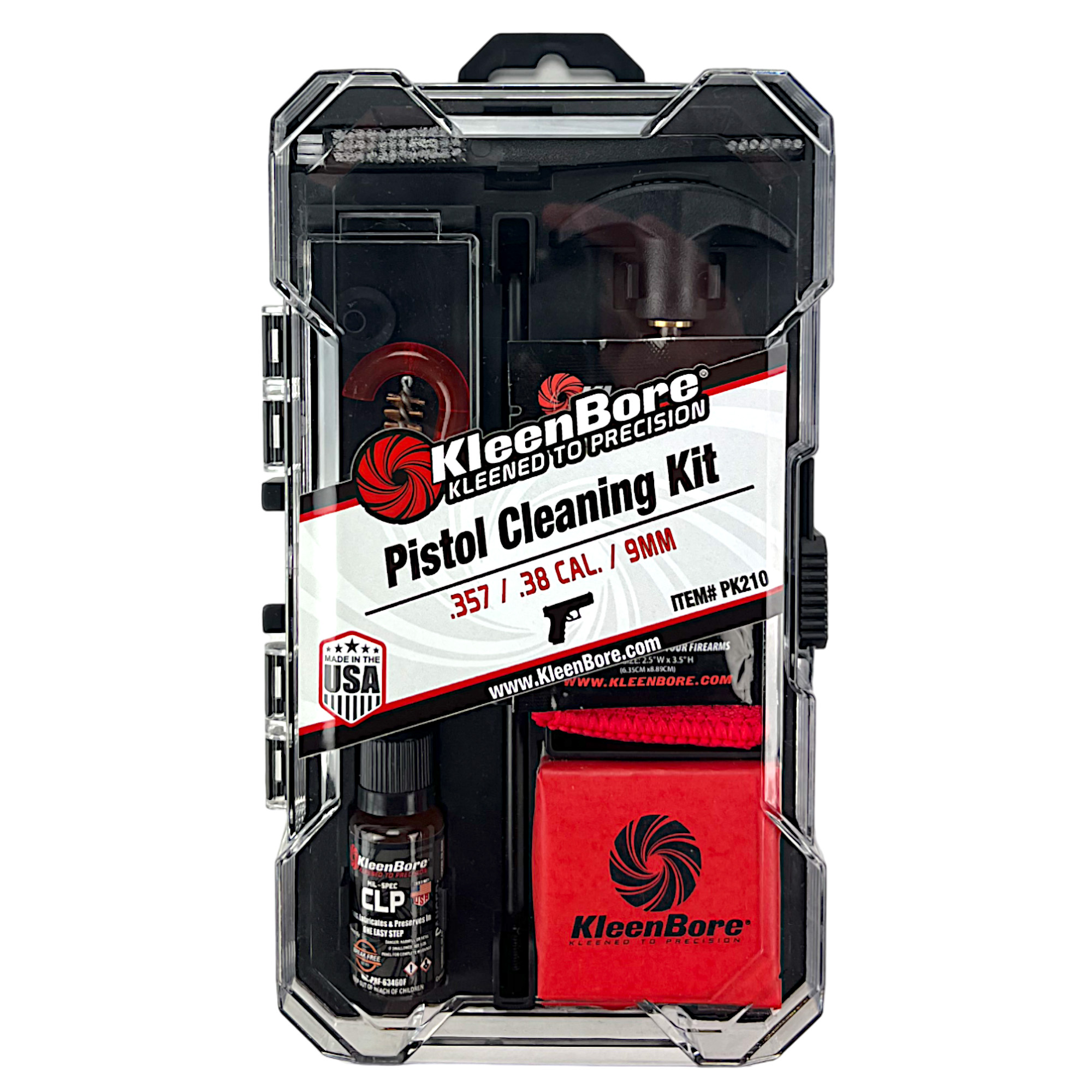 KleenBore Classic Handgun Cleaning Kit - .38/.357/9mm/.380 (PK210)
