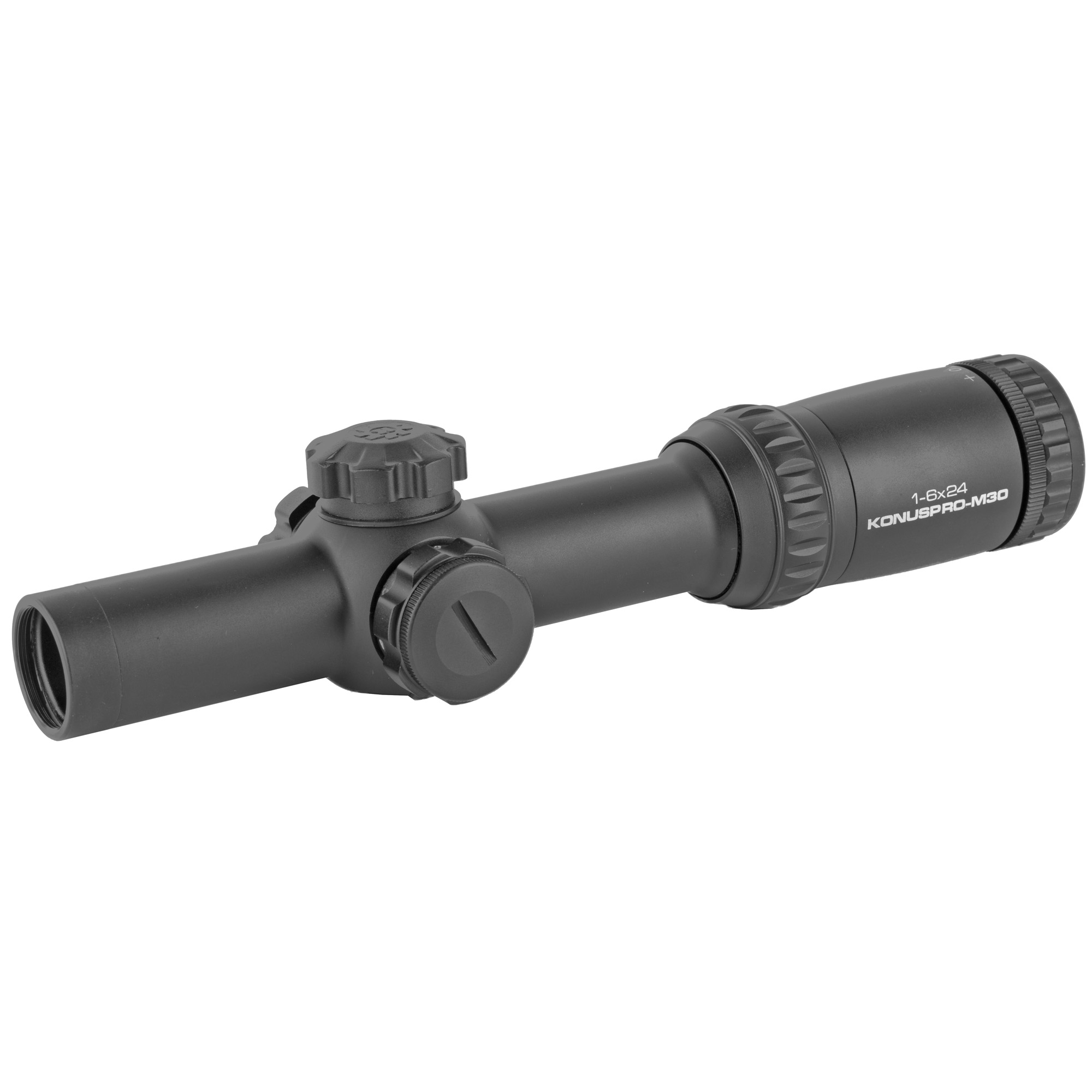 KonusPro M-30 1-6x24 Riflescope, Dual Illuminated Reticle, 1/2 MOA, 30mm Tube, Matte Black, Waterproof, Shockproof, Fogproof - Model 7182