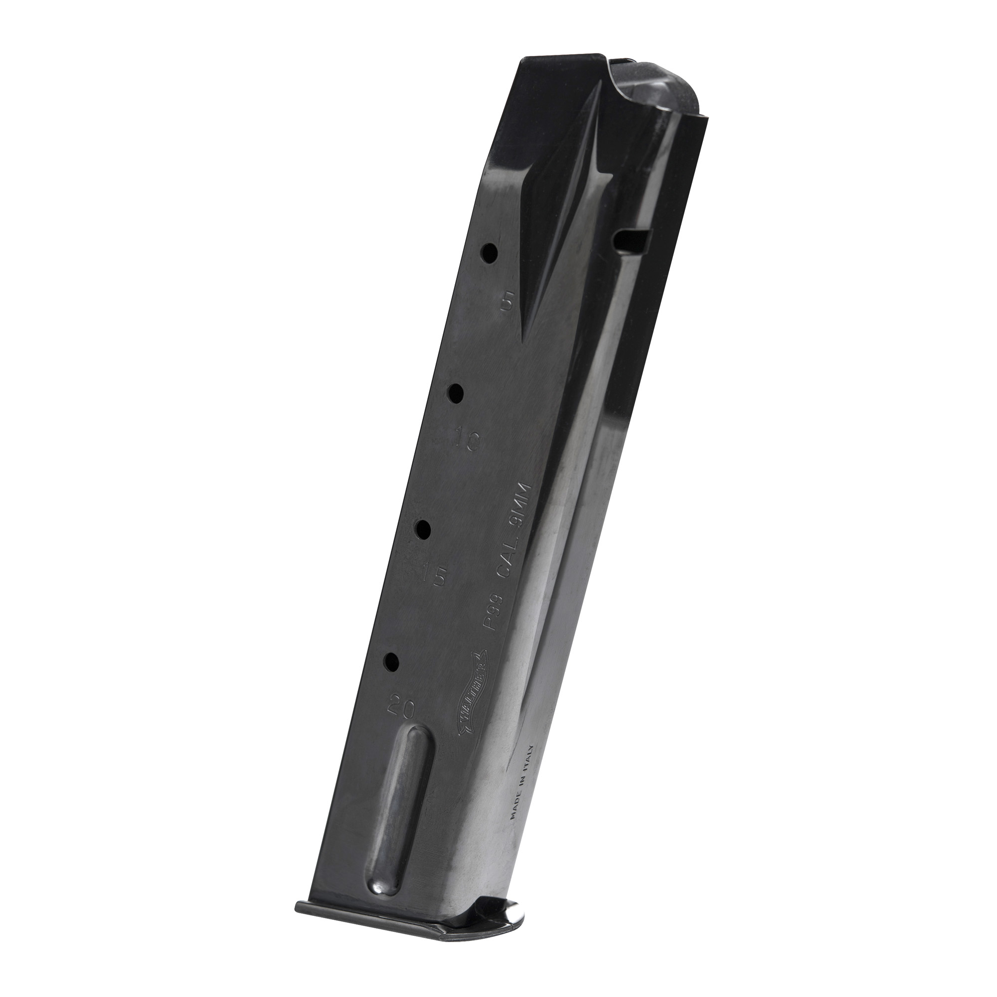Walther P99 9mm 20-Round Magazine, Black Steel, High-Quality Construction, Reliable Performance, Model 2796546