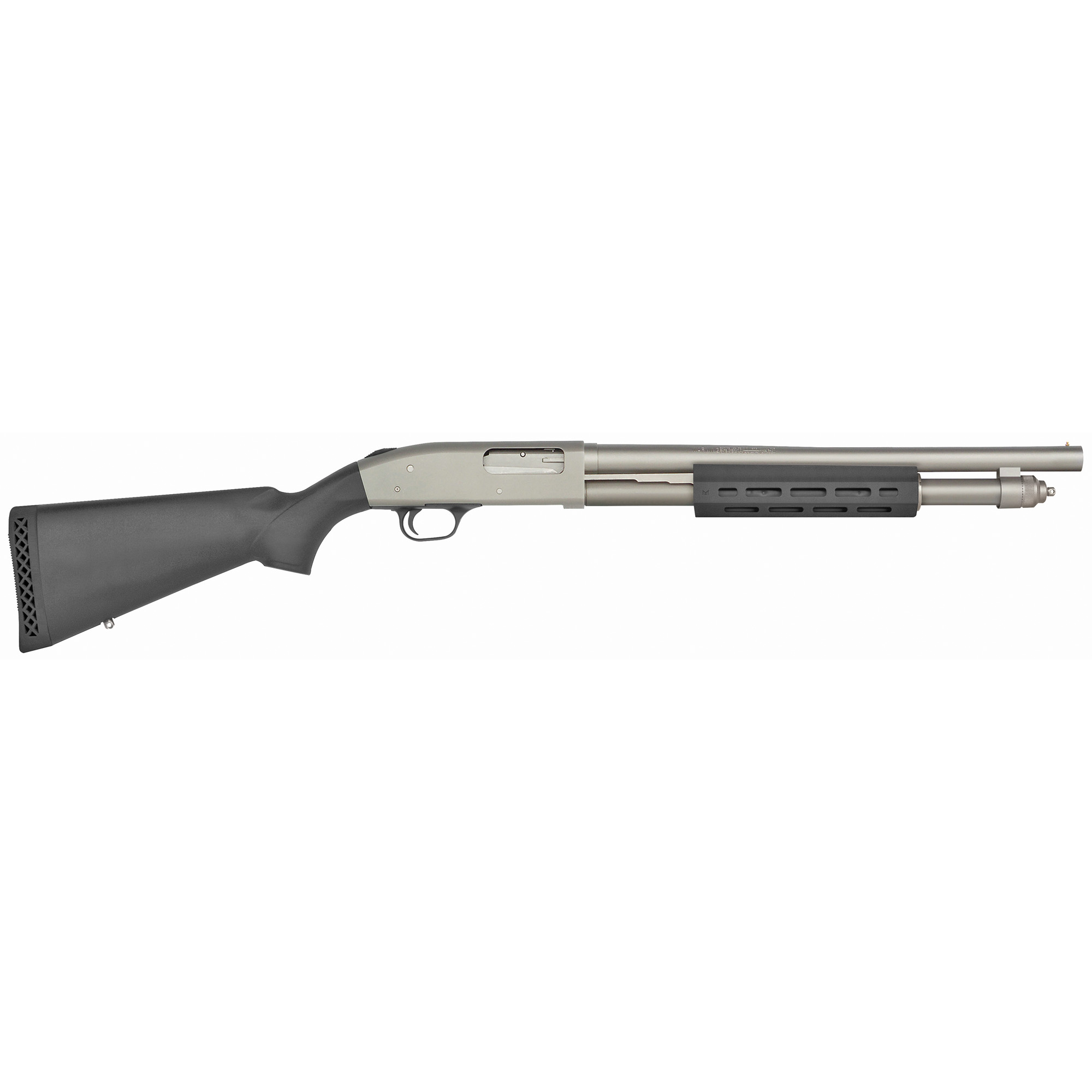 Mossberg 50767 590A1 Tactical 12 Gauge 3" 6+1 18.50" Cylinder Bore Barrel Silver Marinecote Rec Black Synthetic Stock Right Hand Includes M-LOK Handguard - Mossberg - 12 Gauge